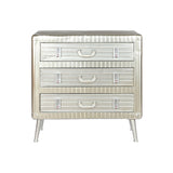 Chest of drawers Home ESPRIT Silver Metal MDF Wood Vintage 80 x 39 x 82 cm-2