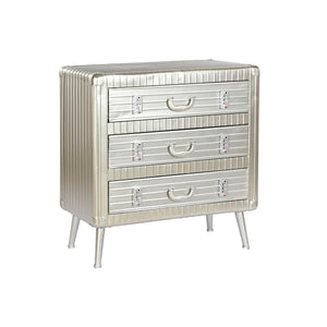 Chest of drawers Home ESPRIT Silver Metal MDF Wood Vintage 80 x 39 x 82 cm-0