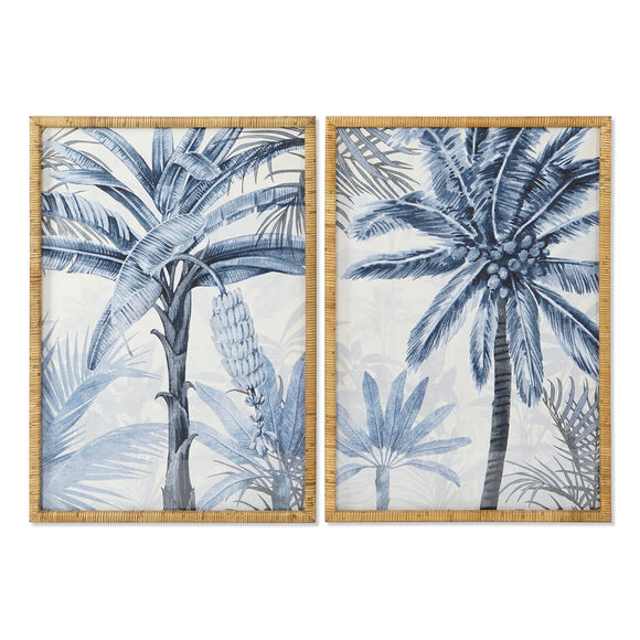 Painting Home ESPRIT Palms Mediterranean 70 x 3 x 100 cm (2 Units)-0