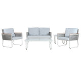 Table Set with 3 Armchairs Home ESPRIT Grey Steel Polycarbonate 128 x 69 x 79 cm-2