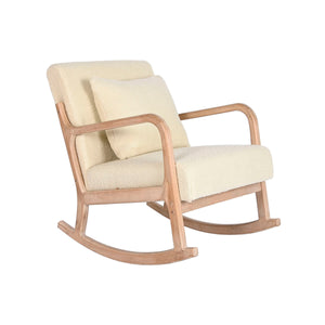Rocking Chair Home ESPRIT White Natural Rubber wood 66 x 88 x 78 cm-0