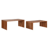 Set of 2 tables Home ESPRIT Natural Teak 116 x 60 x 46 cm-0