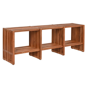 TV furniture Home ESPRIT Natural Teak 130 x 30 x 45 cm-0