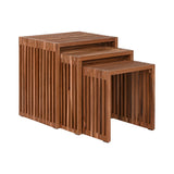 Set of 3 tables Home ESPRIT Natural Teak 40 x 40 x 40 cm-2