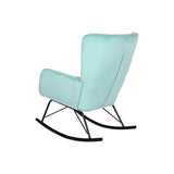 Rocking Chair Home ESPRIT Black Sky blue Polyester Metal 68 x 90 x 92 cm-1