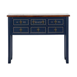 Console Home ESPRIT Brown Navy Blue Paolownia wood 103 x 35 x 80 cm-10