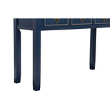 Console Home ESPRIT Brown Navy Blue Paolownia wood 103 x 35 x 80 cm-6