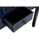 Console Home ESPRIT Brown Navy Blue Paolownia wood 103 x 35 x 80 cm-2