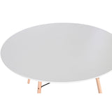 Dining Table Home ESPRIT White Black Natural Birch MDF Wood 120 x 120 x 74 cm-4
