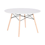 Dining Table Home ESPRIT White Black Natural Birch MDF Wood 120 x 120 x 74 cm-1