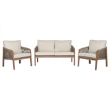 Table Set with 3 Armchairs Home ESPRIT Brown Rope Acacia 138 x 79 x 83 cm-7