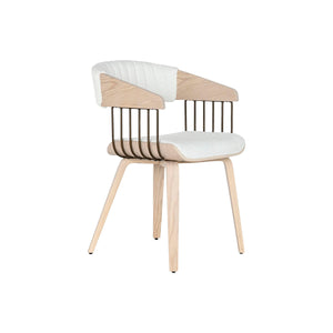 Dining Chair Home ESPRIT White Polyester Wood 51 x 55 x 76,5 cm-0