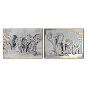 Painting Home ESPRIT Elephant Colonial 100 x 4 x 75 cm (2 Units)-0