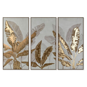 Set of 3 pictures Home ESPRIT Palms Tropical 180 x 4 x 120 cm (3 Pieces)-0