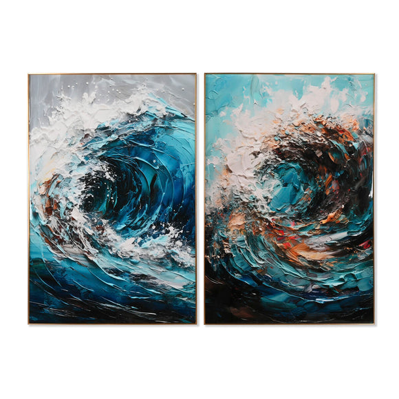 Painting Home ESPRIT Sea and ocean 80 x 3 x 120 cm (2 Units)-0