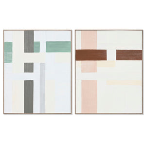 Painting Home ESPRIT Abstract Urban 82,2 x 4,5 x 102 cm (2 Units)-0