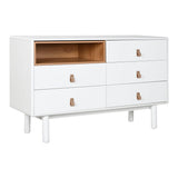 Chest of drawers Home ESPRIT White Natural polypropylene MDF Wood 120 x 40 x 75 cm-0
