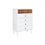 Chest of drawers Home ESPRIT White Natural polypropylene MDF Wood 80 x 40 x 117 cm-0