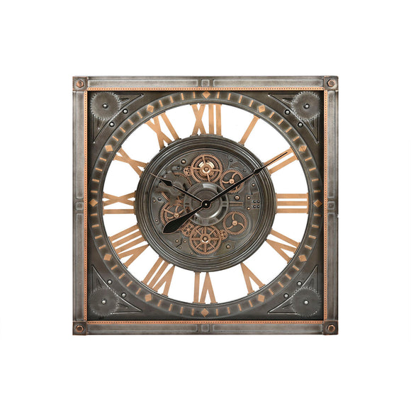 Wall Clock Home ESPRIT Grey Golden Silver Crystal Iron 80 x 10 x 80 cm-0