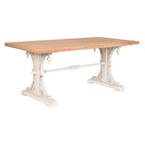 Dining Table Home ESPRIT White Natural Fir MDF Wood 180 x 90 x 76 cm-0