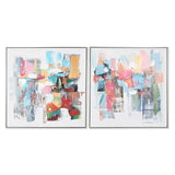 Painting Home ESPRIT Abstract Modern 82 x 4,5 x 82 cm (2 Units)-0