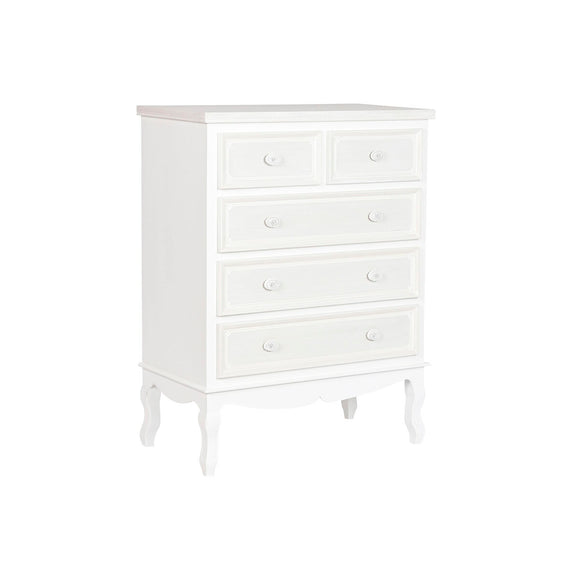 Chest of drawers Home ESPRIT White Beige Wood MDF Wood Romantic 80 x 42 x 105 cm-0
