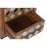 Chest of drawers Home ESPRIT Brown Black Silver Mango wood Mirror Indian Man 45 x 35 x 105 cm-5
