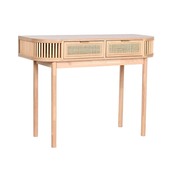 Console Home ESPRIT Yellow Golden Rattan Fir 100 x 40 x 76 cm-0