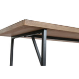 Dining Table Home ESPRIT Black Natural Metal Fir 195 x 90 x 76 cm-3