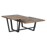 Centre Table Home ESPRIT Black Natural Metal Fir wood 118 x 78 x 45 cm-0