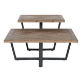 Centre Table Home ESPRIT Black Natural Metal Fir wood 118 x 78 x 45 cm-2