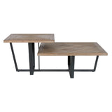 Centre Table Home ESPRIT Black Natural Metal Fir wood 118 x 78 x 45 cm-1