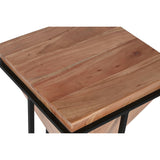 Small Side Table Home ESPRIT Brown Black Metal Acacia 41 x 41 x 67 cm-4