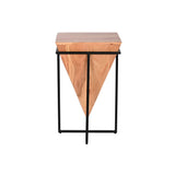 Small Side Table Home ESPRIT Brown Black Metal Acacia 41 x 41 x 67 cm-1