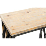 Set of 2 tables Home ESPRIT Wood Metal 64 x 34 x 65 cm-3