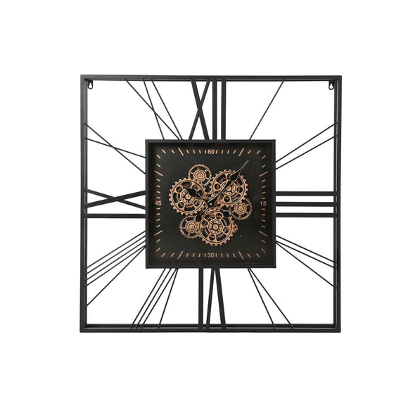 Wall Clock Home ESPRIT Black Golden Metal Crystal 80 x 8 x 80 cm-0