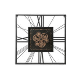 Wall Clock Home ESPRIT Black Golden Metal Crystal 80 x 8 x 80 cm-0