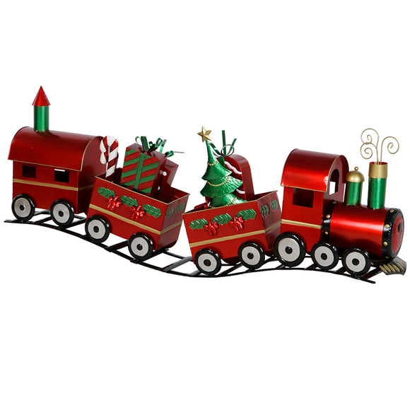 Christmas bauble Home ESPRIT Red Green Train 133 x 24 x 52 cm-0