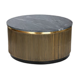 Centre Table Home ESPRIT Brass Marble 90,5 x 90,5 x 45,5 cm-0