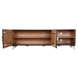 TV furniture Home ESPRIT Black Metal Mango wood 160 x 40 x 50 cm-7
