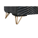 TV furniture Home ESPRIT Black Metal Mango wood 160 x 40 x 50 cm-2