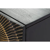 Nightstand Home ESPRIT Black Golden Metal Mango wood 50 x 40 x 50 cm-7