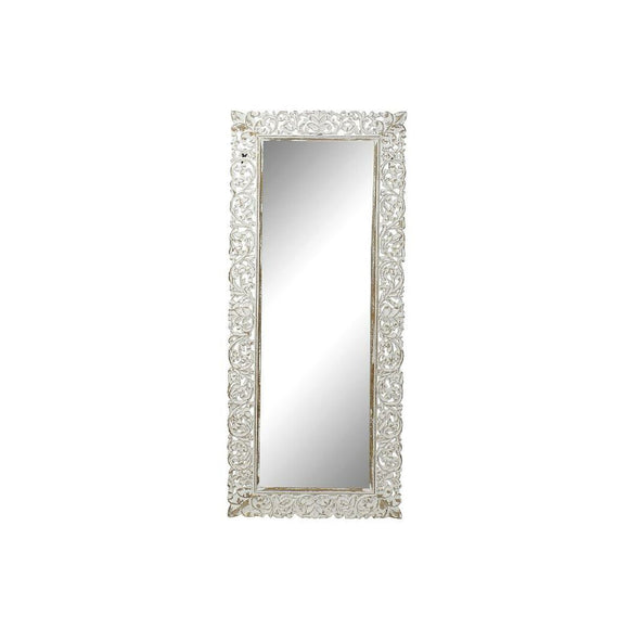 Wall mirror Home ESPRIT White Crystal MDF Wood Indian Man Stripped 66 x 3 x 164 cm-0