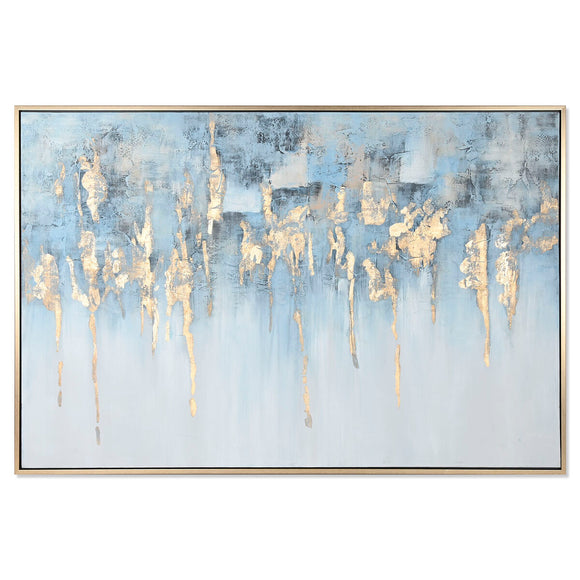 Painting Home ESPRIT Blue White Abstract Modern 187 x 3,8 x 126 cm-0