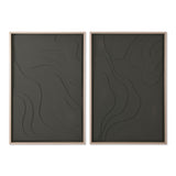 Painting Home ESPRIT Green Beige Dark grey polystyrene MDF Wood Abstract Scandinavian (2 Units)-0