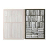 Painting Home ESPRIT White Green Beige Dark grey polystyrene Canvas Stripes Urban (2 Units)-0