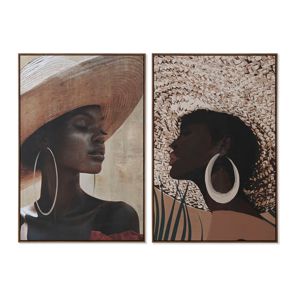 Painting Home ESPRIT Brown Beige Colonial Hat 80 x 4,5 x 120 cm (2 Units)-0