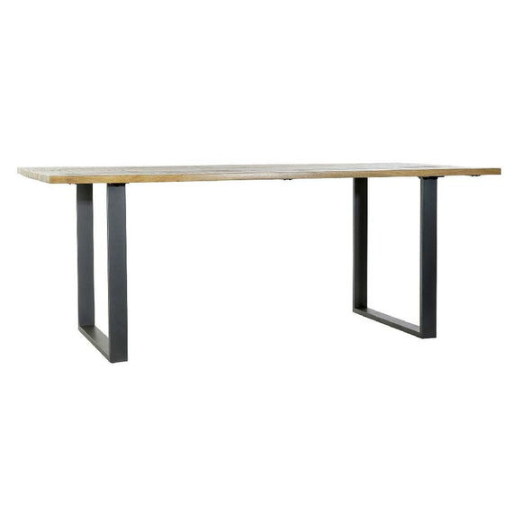 Dining Table Home ESPRIT Black Natural Metal Mango wood 200 x 100 x 76 cm-0
