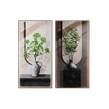 Canvas Home ESPRIT Green Beige Oriental Vase 80 x 3 x 160 cm (2 Units)-0