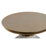 Side table Home ESPRIT White Golden Wood Metal 41 x 41 x 53 cm-1